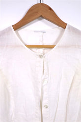 חולצת-שמלת טוניקה פשתן שמנת- S-M